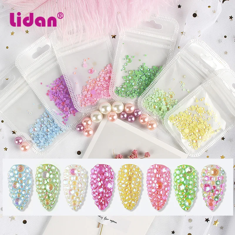 3D красочные светящиеся блестящие драгоценные камни жемчужное украшение