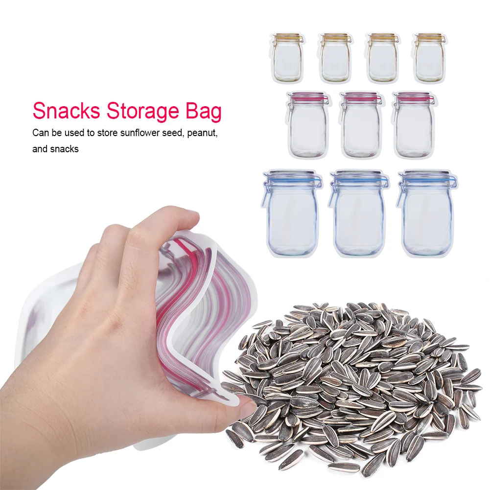 

Размер/M/L 10 шт./компл. Многофункциональная портативная прозрачная Герметичная сумка для хранения закусок высокого качества