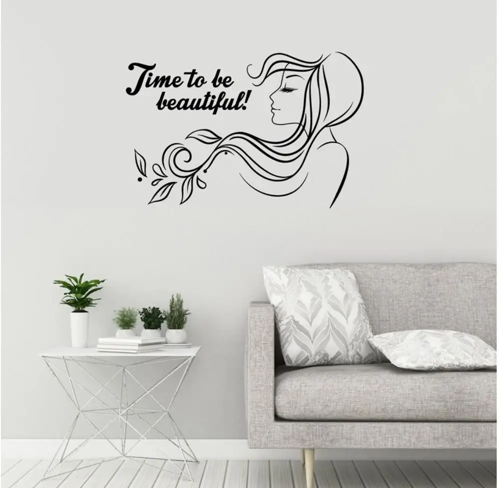 Фото Вдохновляющие цитаты виниловые наклейки на стены красота спа салон волос с
