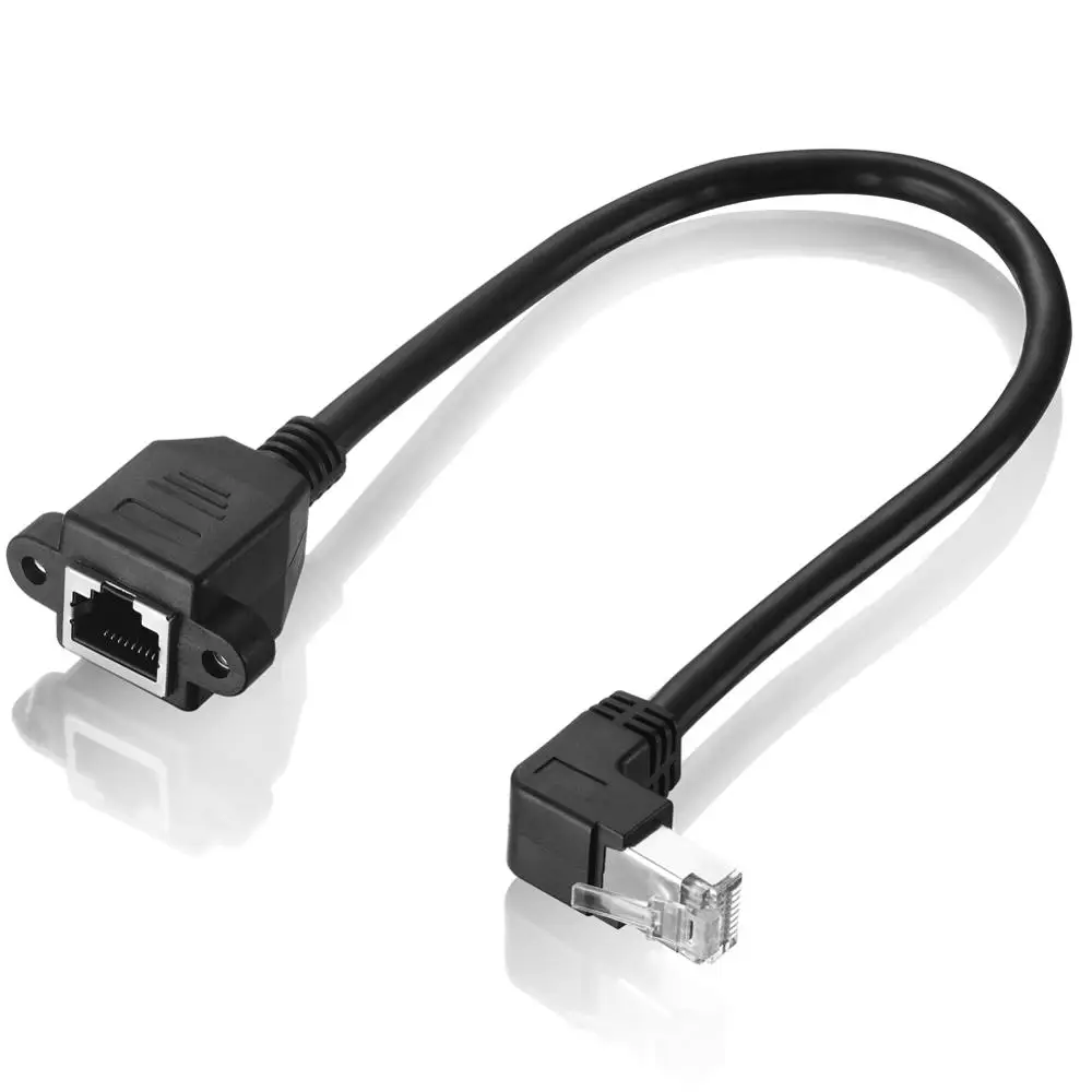 Кабель RJ45 Ethernet CAT 6 30 см 1 м Bochara M/F удлинительный экранированный с винтовым