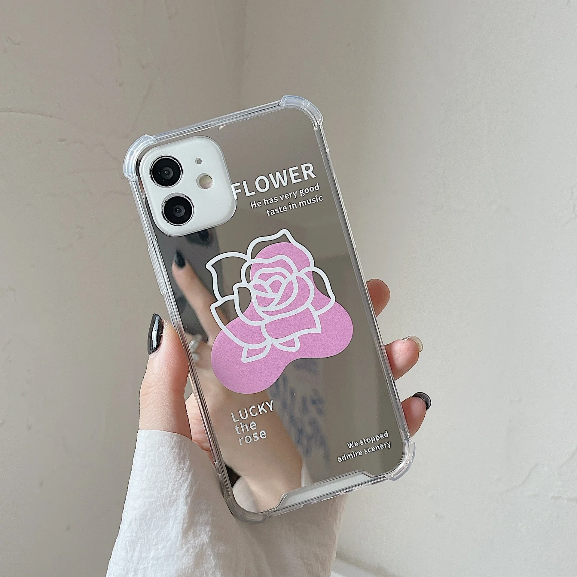 

Rose for iphone 13 promax Apple phone case iPhone 11 new mirror case 678plusxsmax
