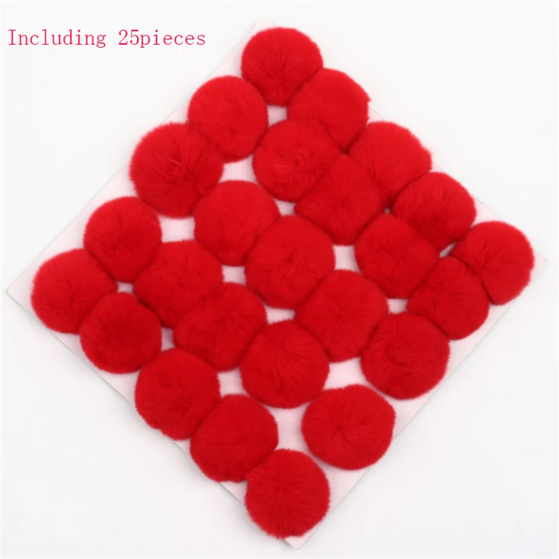 25 шт./Пластинчатый помпон 6 см большой из искусственного кролика Рекс мягкий