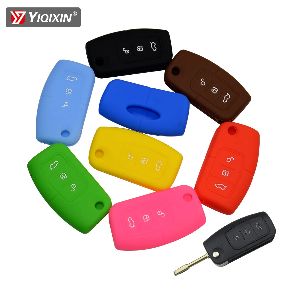 YIQIXIN для Ford Focus Mondeo 2 3 XR6 Fiesta Max Ecosport Kuga Escape силиконовый чехол кнопки дистанционный