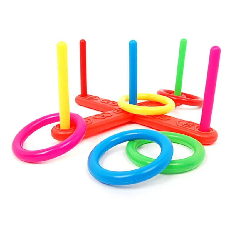 

New Hoop Ring Toss Game Plastic Ring Toss Quoits Garden Game Pool Toy Outdoor Fun Set Sports Throwing Ring Toys For Children