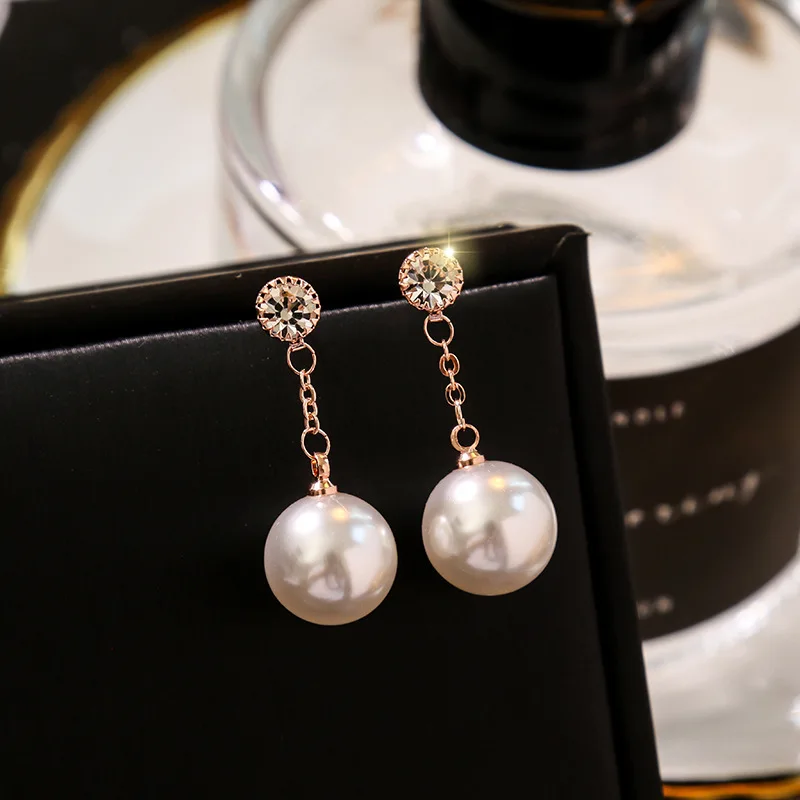 

Simple Pearl Earrings Korean TV Star Fashion Earrings Birthday Gifts