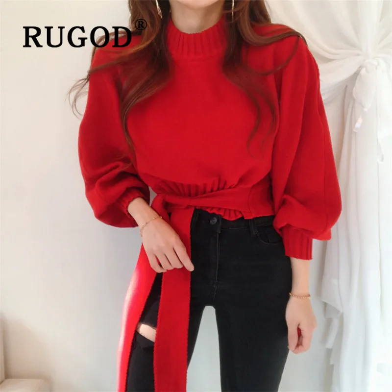 RUGOD винтажный укороченный свитер с открытыми плечами шикарный Однотонный