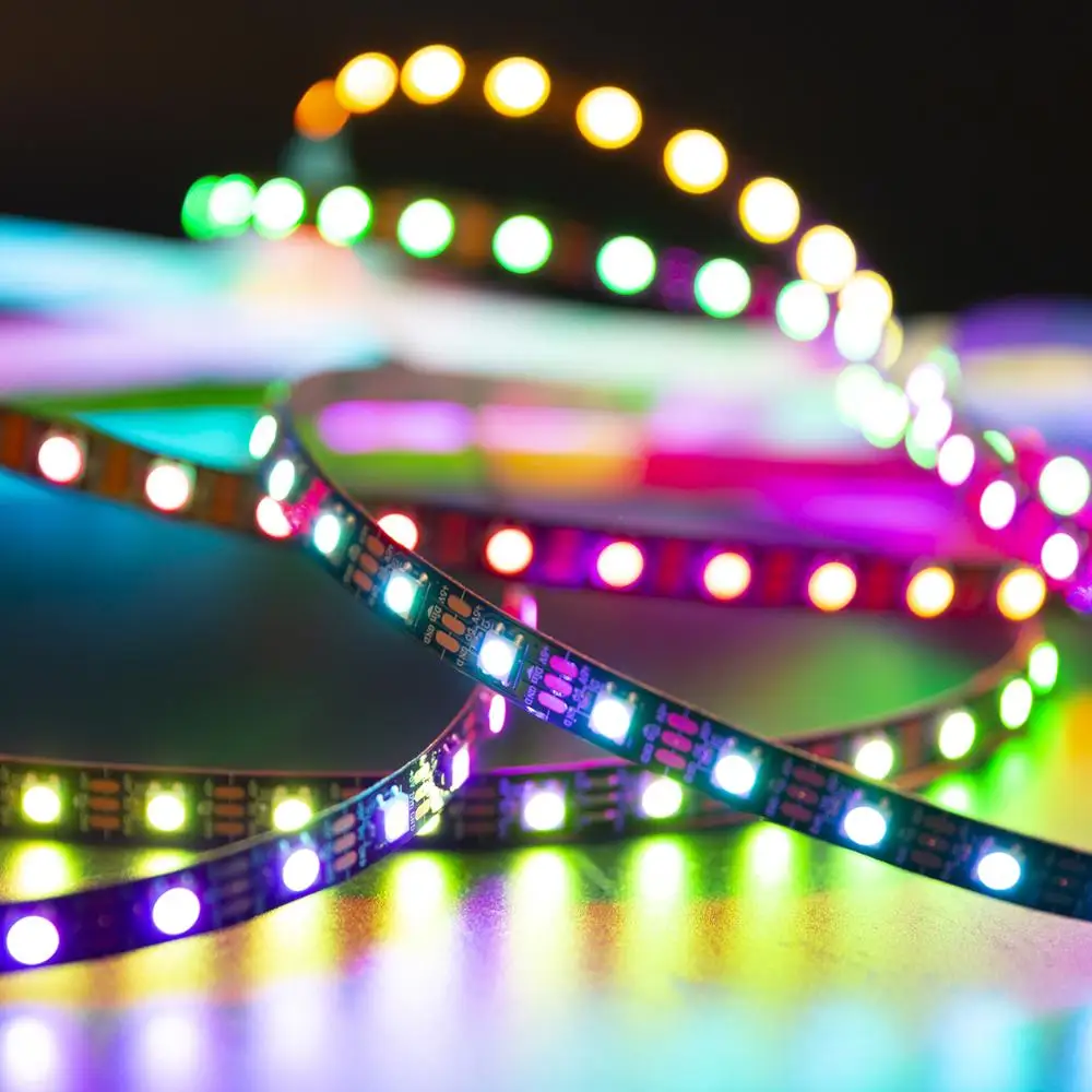 

5V WS2812B RGB LED Strip Light Individually Addressable LED Lights Tape 1m 5m 30led/m 60led/m Black White IP30/65/67