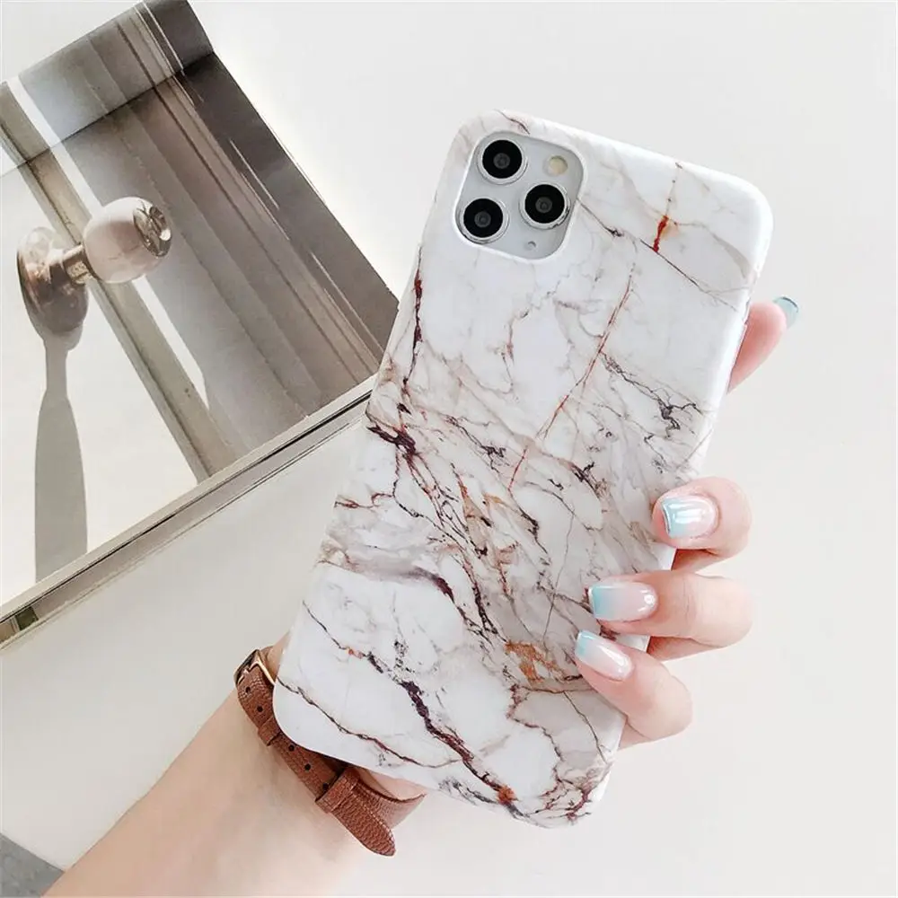 

Matte Marble Silicone Phone Cases For iphone 12 Mini 11 Pro Max XS Max XR X 8 7 Plus SE 2020 Case Shell Soft TPU IMD Back Cover