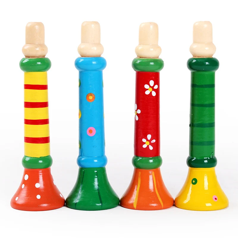 1 шт. цветные деревянные трубы buglet hooter bugle развивающие игрушки для детей - Фото №1