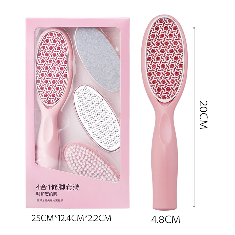 

4 in 1 Set Stainless Steel Foot File Kit Dead Hard Skin Callus Remover Scraper Pedicure Rasp Tools Feet Care Package