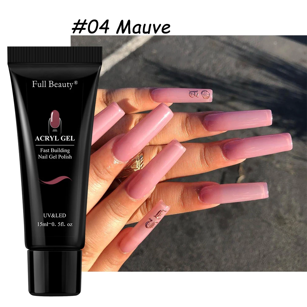 Акригель для наращивания ногтей 15 мл нюдовый розовый быстрого французский