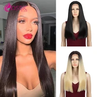 20 inch blonde lace wig for women straight middle lace front wig pink purple colored cosplay synthetic hair wigs classic plus