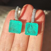 real 925 silver simulate moissanite diamond emerald amethyst paraiba tourmaline pariba pink ruby earrings with stone jewelry