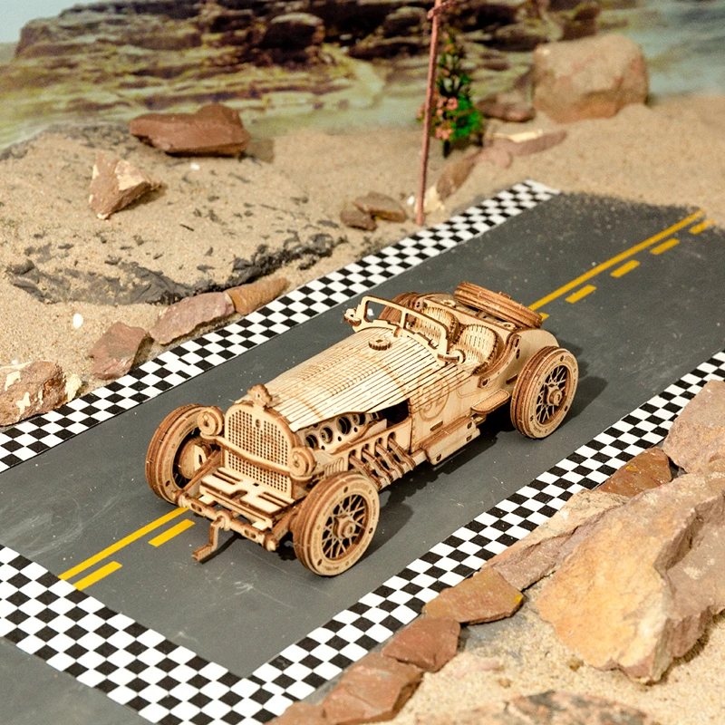 Robotime ROKR 3D деревянная игра головоломка Сборная модель гоночного автомобиля