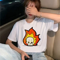 2021 hot sale women t shirt summer short sleeve graphic casual female top tees oversized kawaii girls lady clothing fire print