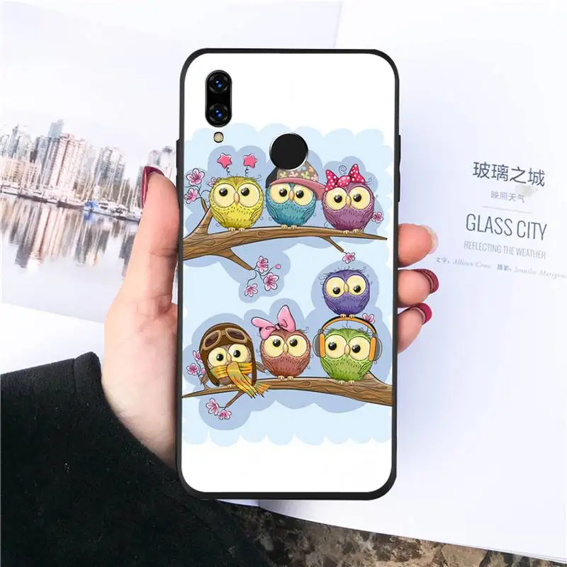 

owl cute animal cartoon family Phone Case For Huawei honor Mate P 10 20 30 40 i 9 8 pro x Lite smart 2019 nova 5t funda coque