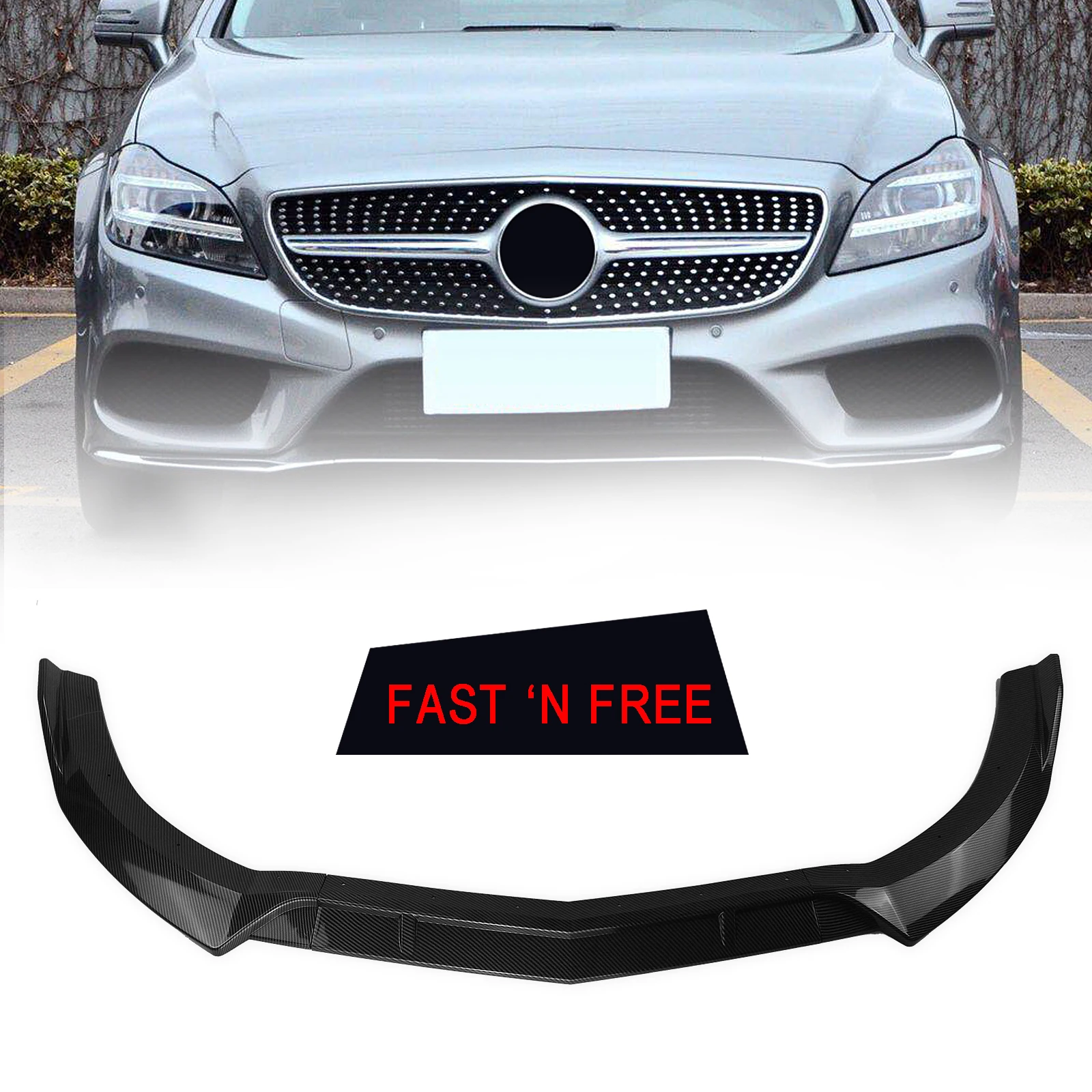 

Передний бампер, спойлер, губа для Mercedes Benz CLS W218 2015-2018 CLS400 CLS500, вид из углеродного волокна, комплект нижнего кузова, сплиттер, лезвие