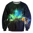 Свитшот мужской оверсайз с 3D принтом, модная спортивная рубашка в стиле Харадзюку, свободная уличная одежда с рисунком звездного неба, осень
