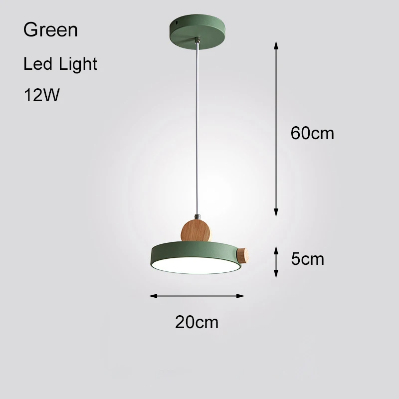 

12W Dimmable Led Pendant Lights Modern Led Lights Acrylic Pendant Lamp Nordic Wood Industrial Lamp Living Room Bedroom Decor Bar