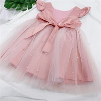 toddler baby girls dresses elegant birthday party backless prom christening gown kids wedding tulle children baptism clothes