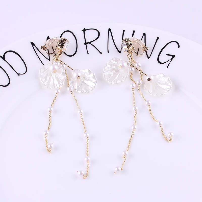 Геометрические холодные ветра жемчужные серьги для пирсинга уха клипсы