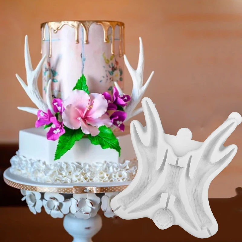 Силиконовые формы для украшения торта с большим рисунком лося и рога инструменты