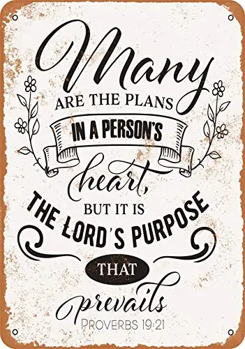 Металлический знак-Многие планы в человеческом сердце притчи 19:21-винтажный внешний вид Настенный декор для кафе пивной бара декоративные поделки