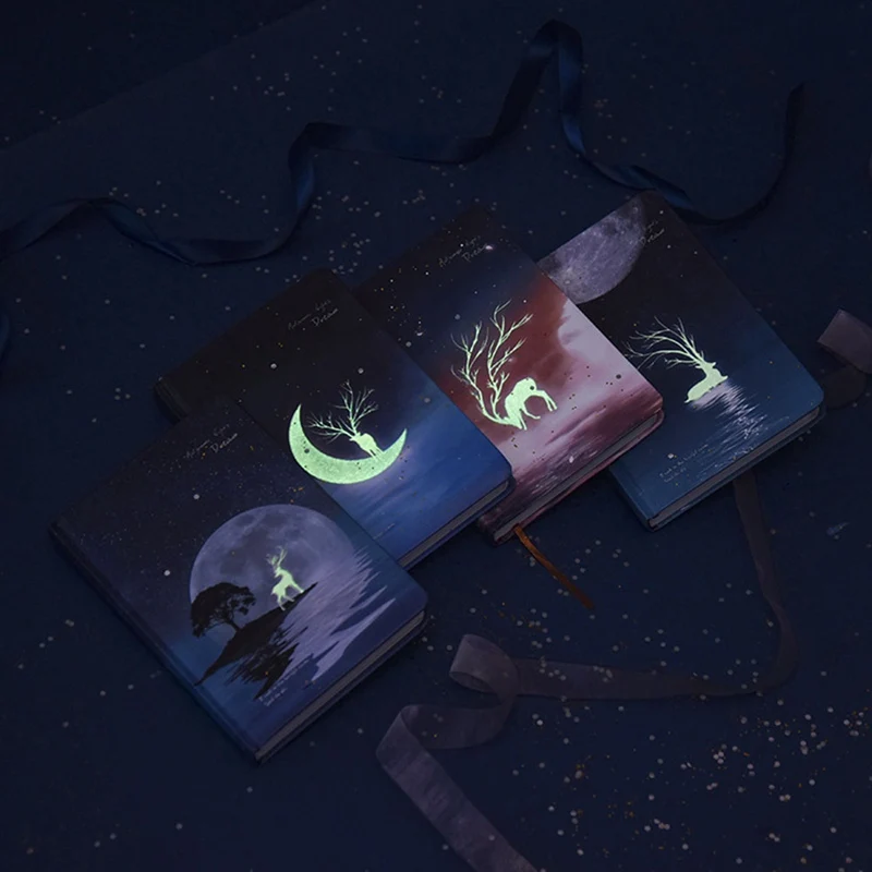 Midsummer Night Luminous Hardcover A5 Notebook Color Page Illustration Hand Book School Stationery Present New Arrival | Канцтовары для