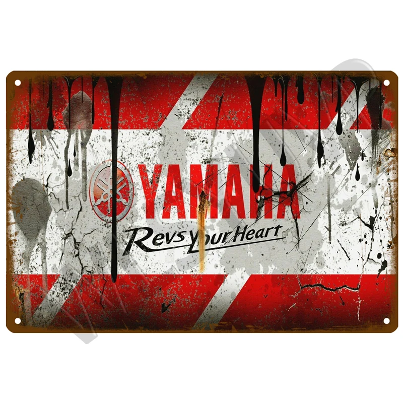 

YAMAHA Motorcycle Accessories Retro Metal Sign Tin Sign Plaque Metal Wall Decor Vintage Decor Poster Plates Man Cave Shabby Chic