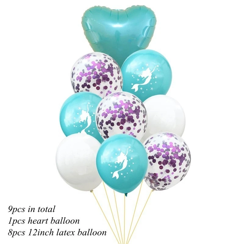 Blue heart mermaid 1 Набор, серия "Русалка", бумажные соломинки/чашки/тарелки, одноразовые столовые приборы, набор, детское украшение стола для свадьбы/дня рождения/вечерние принадлежности - Цвет: Blue heart mermaid
