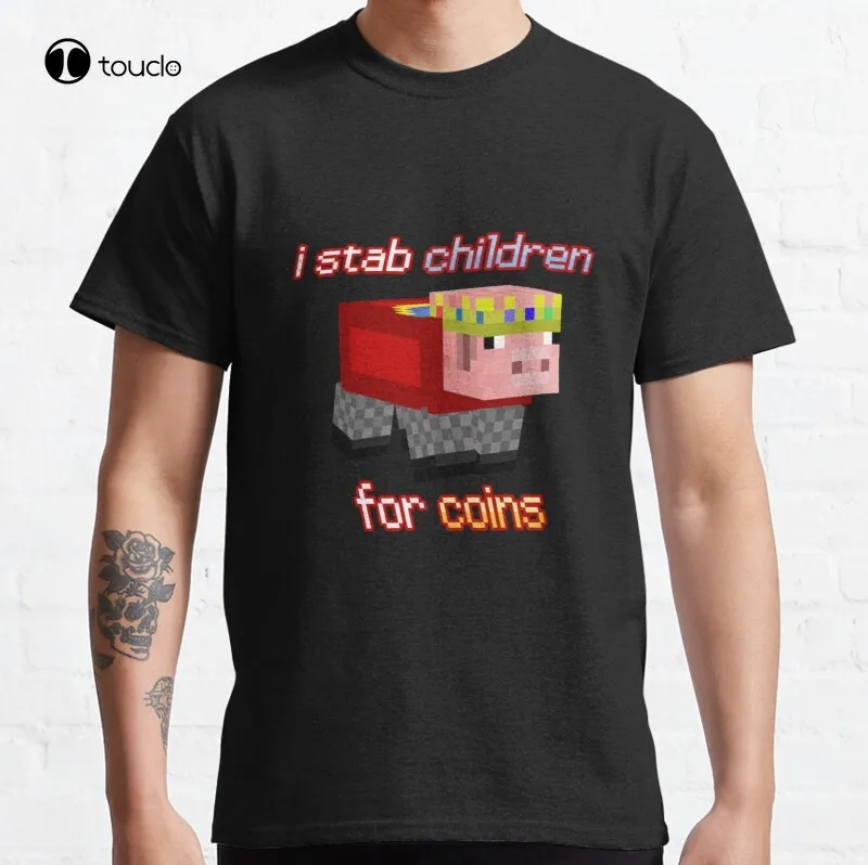 

Technoblade I Stab Children For Coins Classic T-Shirt Cotton Tee Shirt