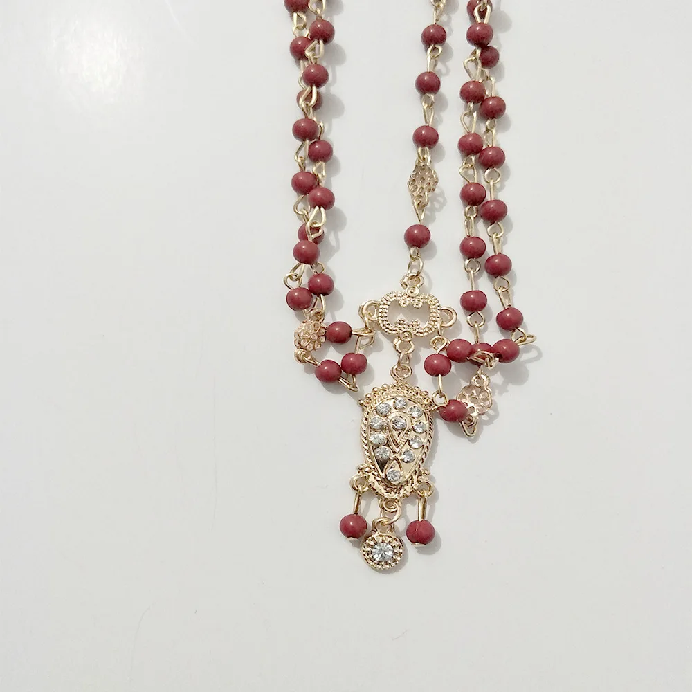 

Sacred Fairyland Spirit Headwear Woman Pearl Gules White Forehead Pendants Vintage Fashion Head chain Elegant pearl headdress