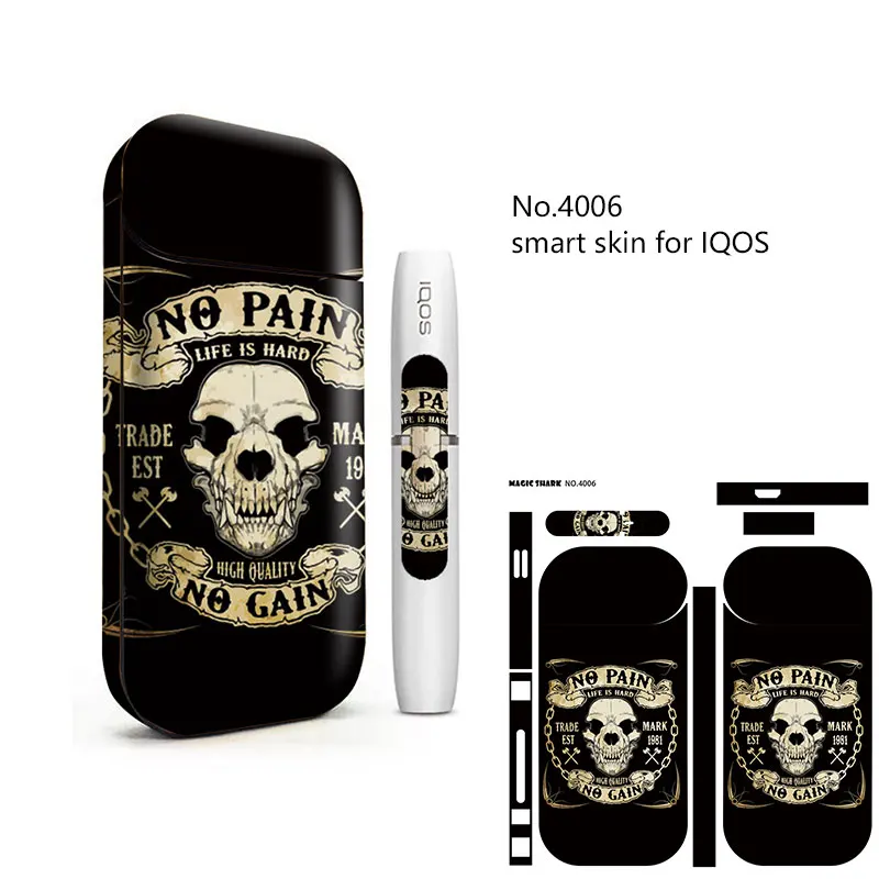  Skull 3M Printing Sticker For IQOS 2.4 Plus E Cigarette Accessories Protective Skin Case Cover 4006-4015 | Мобильные телефоны и