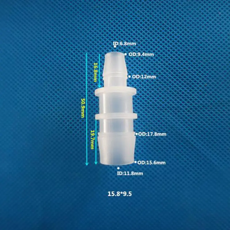 

15,8 мм до 9,5 мм Пластик трубопроводная арматура пагода с бородкой и прямой, Редукционный разъем шланга трубный фитинг для сада
