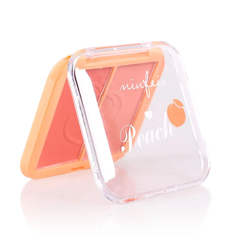 

Two-tone peach blush lasting natural nude makeup waterproof Easy to Wear eye shadow blush palette beauty pink makeup 4 colors