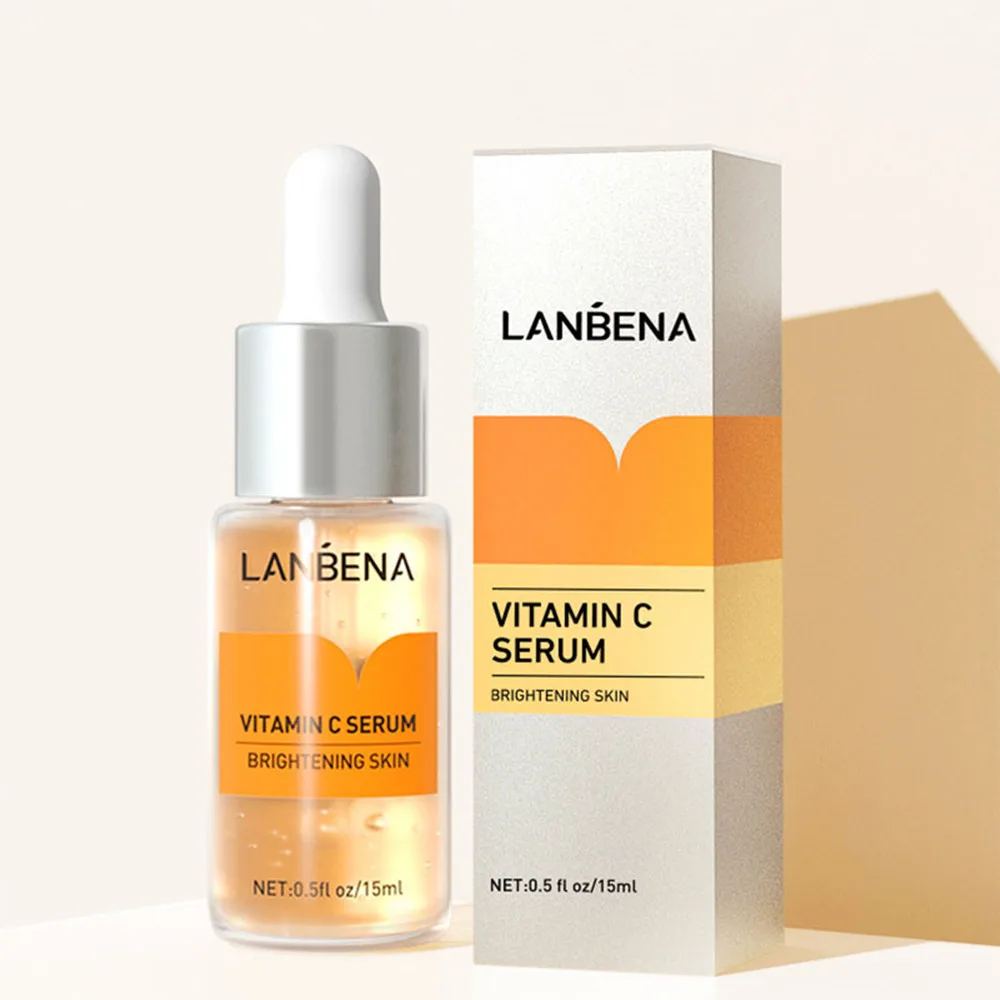 

LANBENA Vitamin C Serum VC Whitening Face Essence Hyaluronic Acid Moisturize Fade Dark Spots Anti-Aging Brightening Facial Care