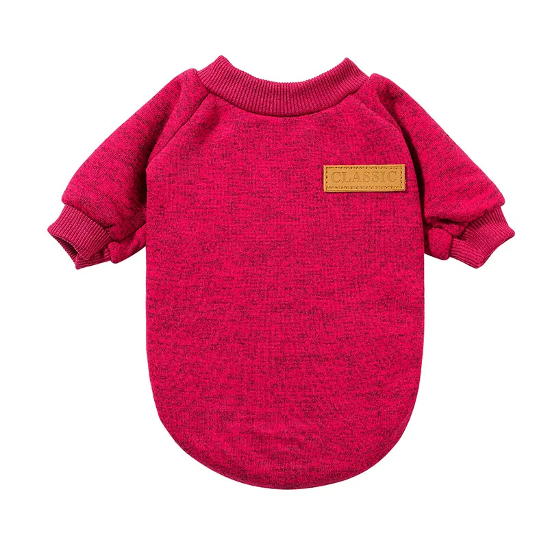 Одежда для собак однотонный дизайн Классическая Толстовка осенне-зимняя одежда