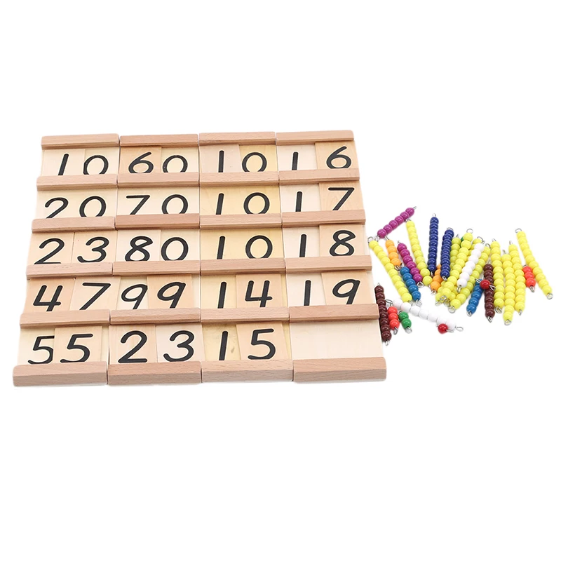

Simple Version Montessori Wood Seguin Teens And Tens Boards Color Beads Bar Toys For Children Early Childhood Preschool Training