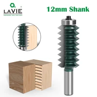 lavie 1pc 12mm shank finger joint glue milling cutter raised panel v joint router bits for wood tenon woodwork cone tenoning bit