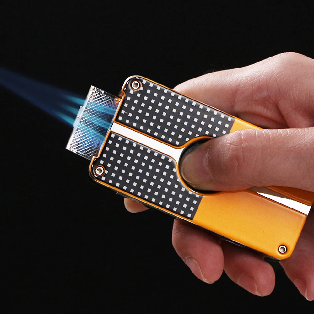 Зажигалка COHIBA газовая Бутановая с фонарь ками зажигалка для сигар дыроколом