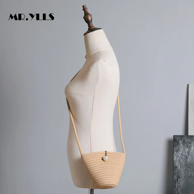 

Small Crossbody Straw Bag Women Pearl Lladies Crochet Women`s Beach Bags Mini Shell Handbag Messenger Shoulder Woven 2021 Summer