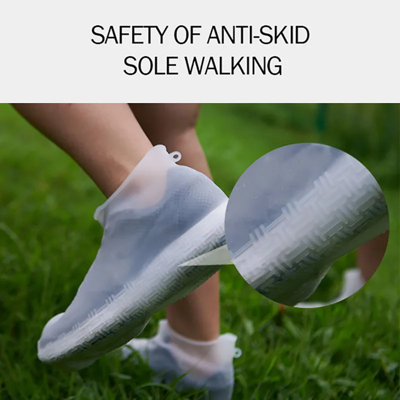 1 пара водонепроницаемых силиконовых чехлов для дождливой обуви многоразовые
