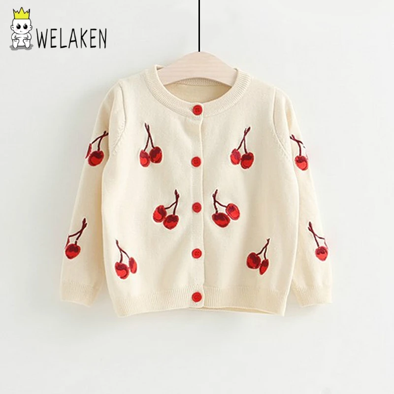 WeLaken Детская Одежда для девочек милый рисунок свитера пальто с длинным рукавом