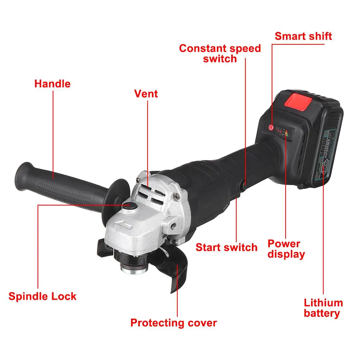 

100mm Variable 3 Speed Brushless Cordless Angle Grinder Electric Grinding Machine For Makita 18V Battery(Without Battery)