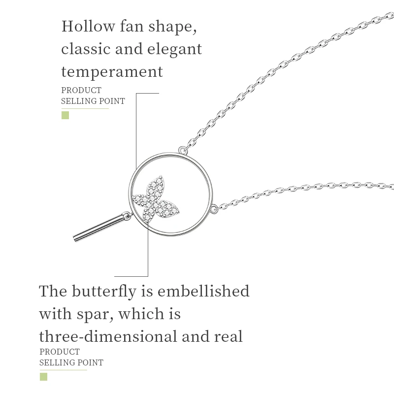 

Thaya Silver Color Butterfly With Ring Necklace White Crystals Pendant Choker Necklaces 45CM Fine Fashion Jewelry Christmas Gift