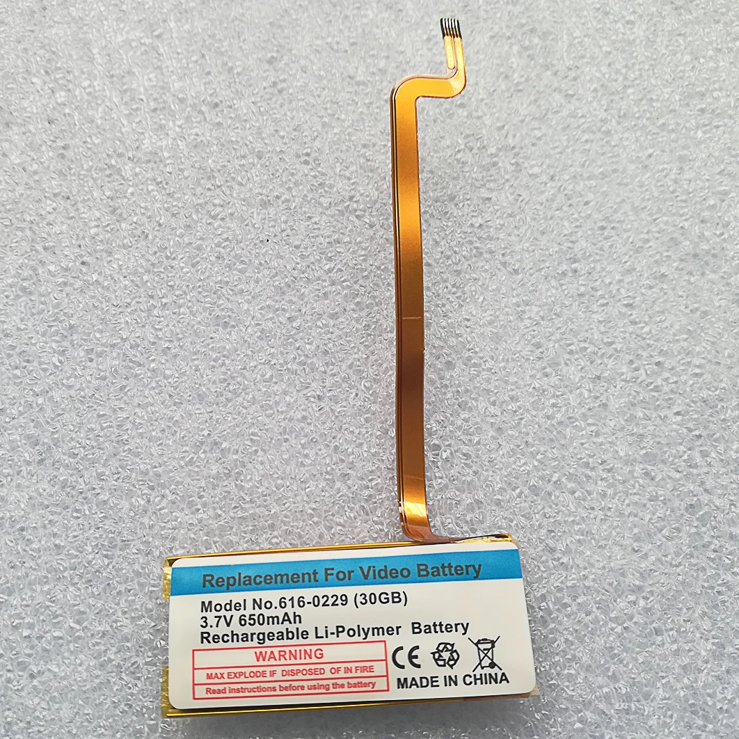 650 мАч сменный внутренний аккумулятор для iPod Классический Тонкий полимерный video 5