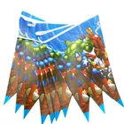 1 комплект с героями мультфильмов Мстители флаги баннер тема для вечеринки украшения дома для детей с днем рождения детский душ супергерой товары для вечеринок