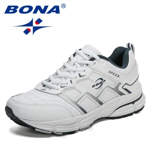 BONA 2021 New Designers Running Shoes Men Comfortable Breathable Sneaker Casual Antiskid Wear-Resistant Jogging Shoes Mansculino