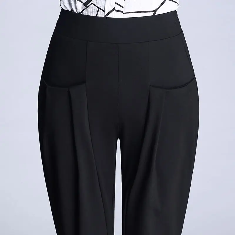 

Spring Autumn Womens Harem Pants High Waist Loose Straight Ankle-length Pants Casual Pants Large Size OL Pencil Pants