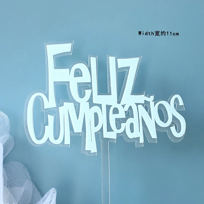 Feliz cumплинсы. Акриловые конфеты Español цвет соответствует испанскому для украшения